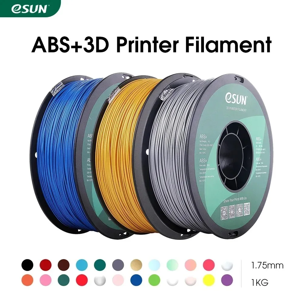 eSUN 3D Printer Filament 1.75mm 1KG ABS+ 3D Plastic Printing Filament 2.2 LBS Spool 3D Printing Material for 3D Printer sunlu wood 1 75mm 1kg spool 2 2 lbs real wood texture effect made of wood fiber different from color effect eco friendly