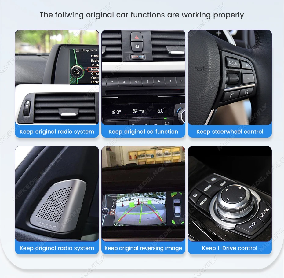 MEKEDE-reproductor Multimedia de radio para coche, sistema Linux de 10,25 pulgadas, para BMW Serie 1 E81 E82 E87 E88 2004 - 2012, Carplay inalámbrico, pantalla táctil Android AUTO 6