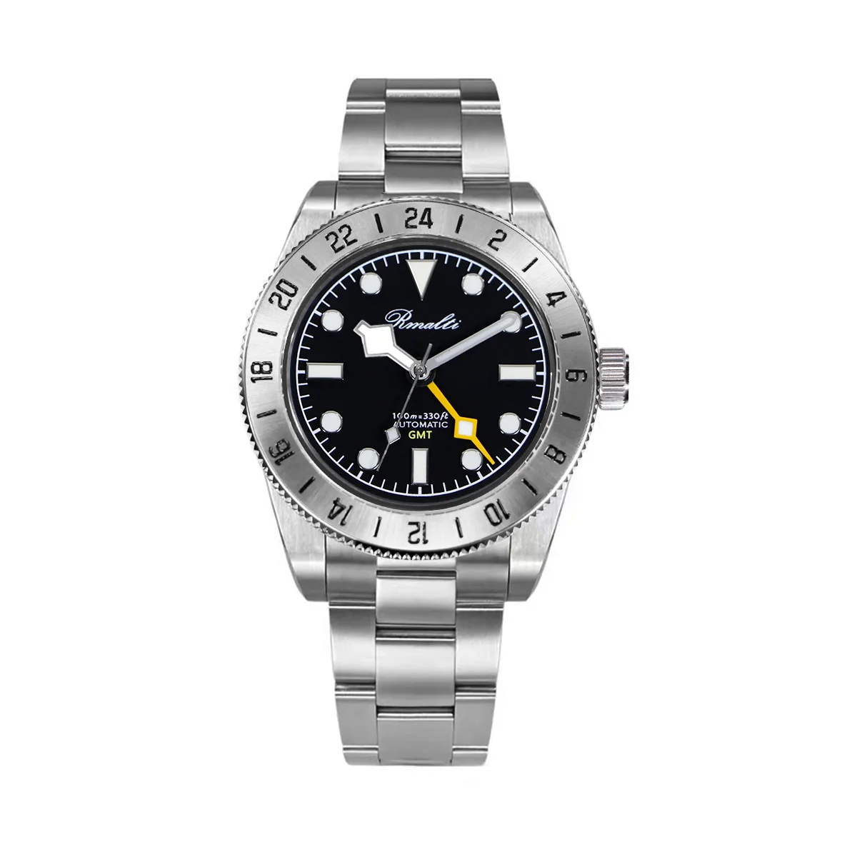 Rmalti Nuovo 38.5Mm Vintage Gmt Bgw9 Lunetta Luminosa In Vetro Zaffiro Orologio Meccanico Automatico Da Uomo Di Lusso 10 Atm