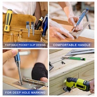 Professional Metal Long Head Woodworking Mechanical Pencil with Lead Refills, for Carpenter Marking Engineering Drawing Tool 6