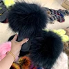Natural Raccoon Fur Slippers Women Summer Home Slides Fluffy Furry Flip Flops Indoor Outdoor Flat Beach Sandals 2