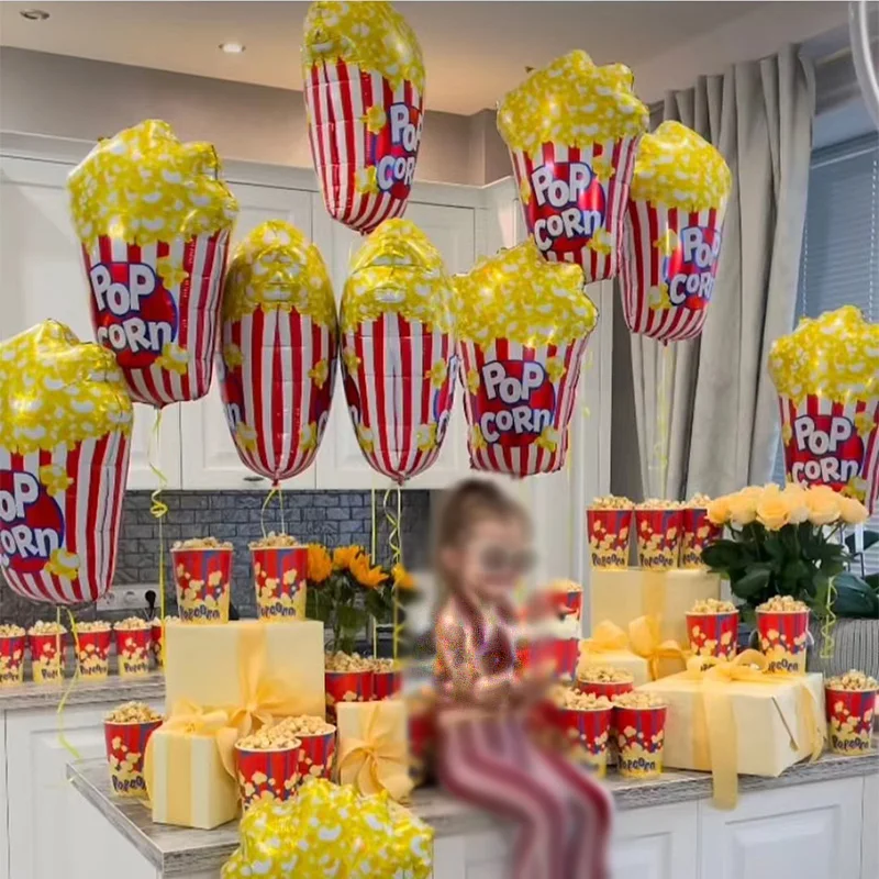 5pcs/Set Big Ice Cream Donut Popcorn Foil Balloons Kids Birthday Baby Shower Party Decoration Sweet Candy Summer Party Air Globo