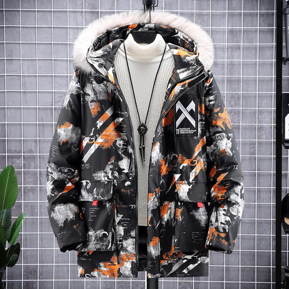 Fur Collar Parkas Camoufalge Padded Winter Jacket Thicken Warm Hooded Down Coat Men Plus Size 10XL 11XL 12XL Jackets Outerwear 4