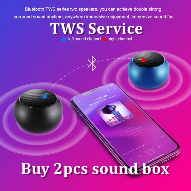 Mini Bluetooth Speaker with Mic, TWS Wireless Sound Box HiFi Music Cell Phone Tablet Metal Loud Speaker Sport Portable Subwoofer 3