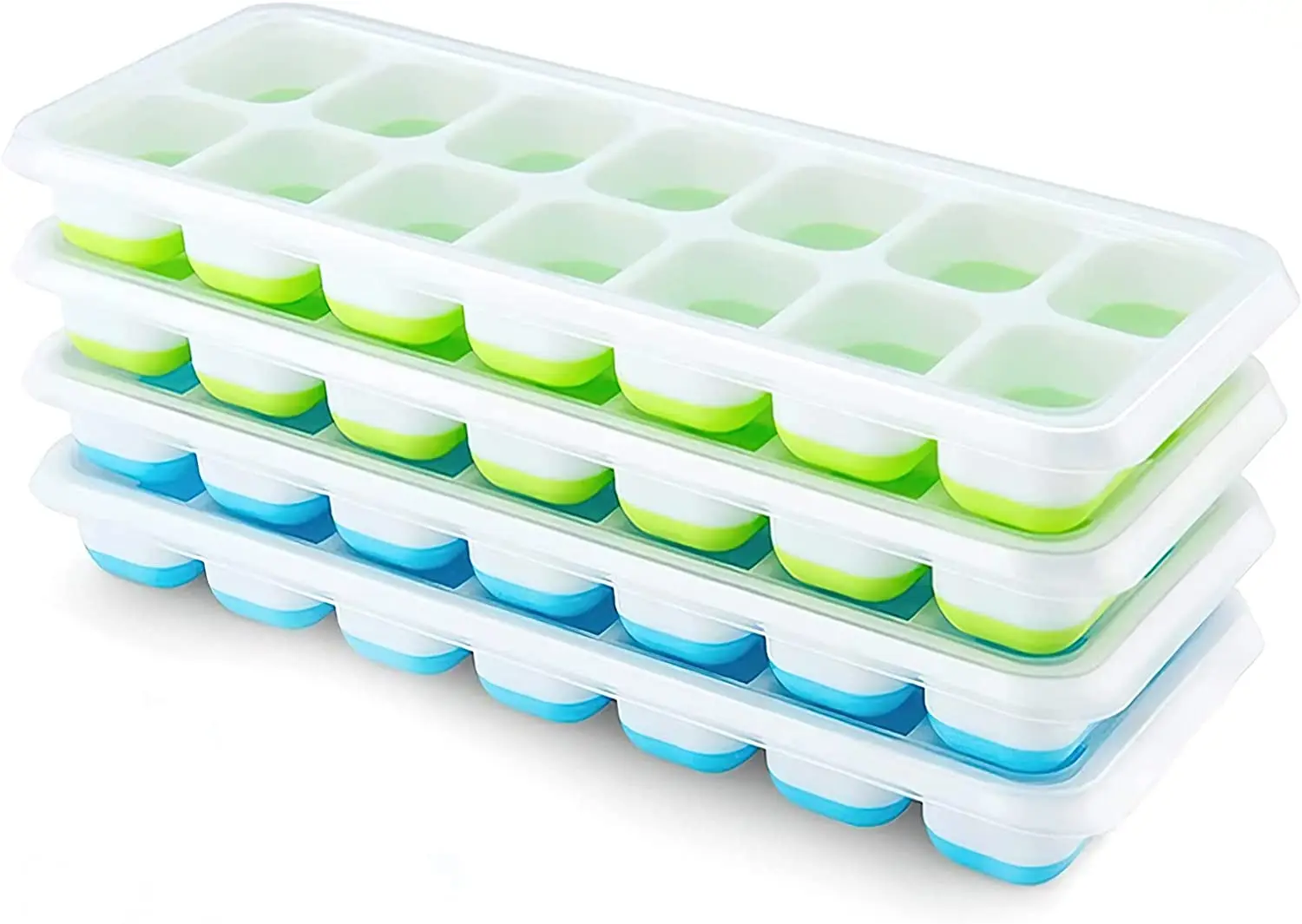 Ice Cube Tray, Stackable Ice Trays for Freezer with Lid and Bin, Easy  Release 64 Nuggets Ice for Chilling Cocktails Whiskey Tea Coffee Cool Drinks