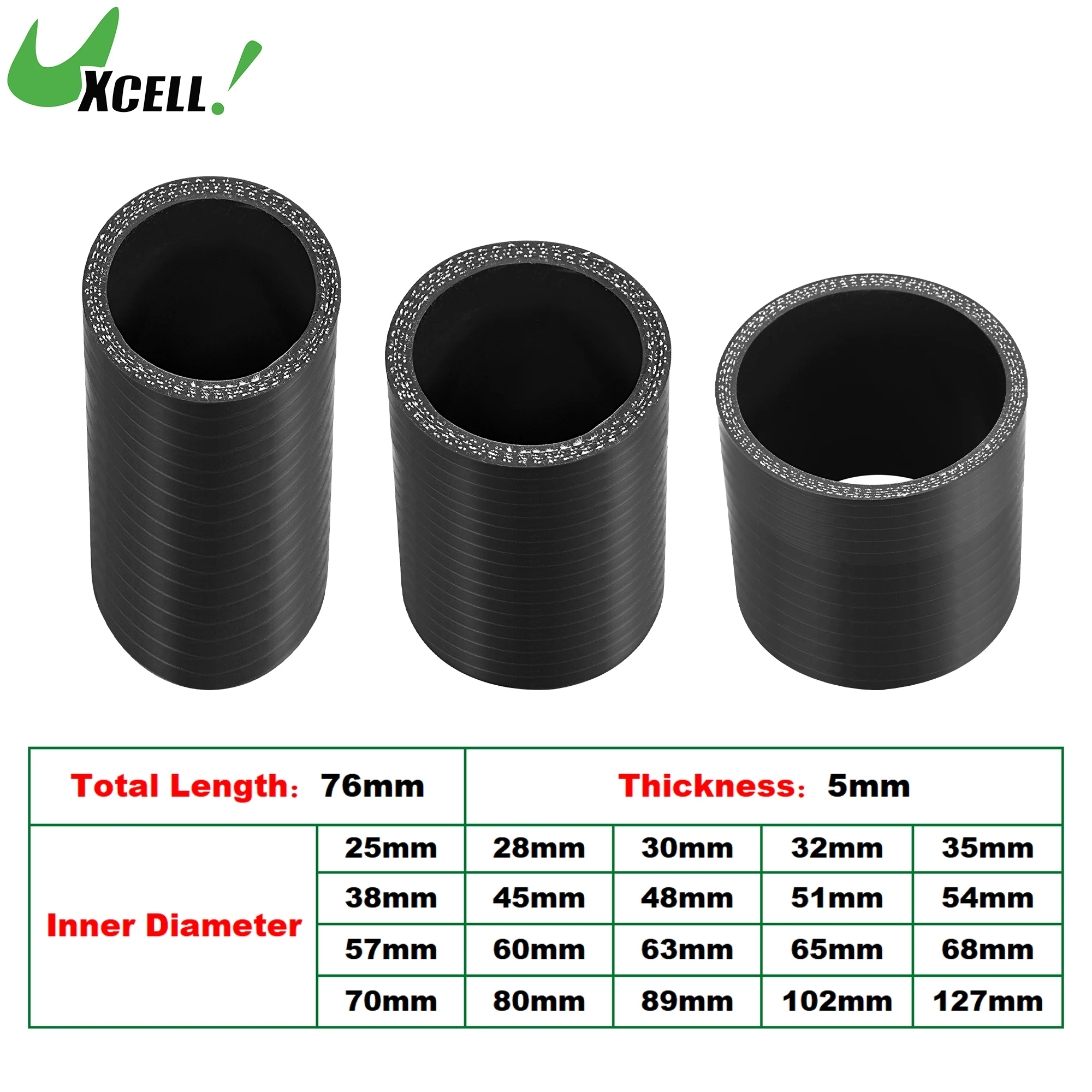 UXCELL25mm-127mmIDHighPerformanceStraightSiliconeCouplerPipeReinforcedStraightHoseTurboIntakePipeBlack-AliExpress34
