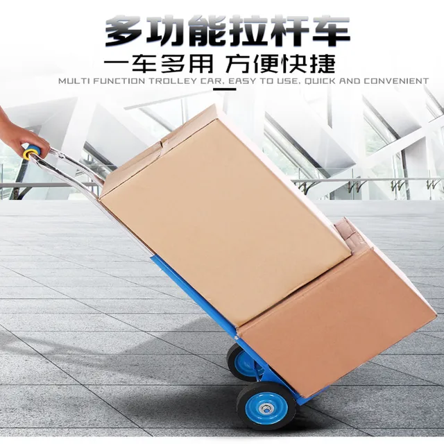 Húzza A Kosár Összecsukható Hordozható Bevásárló Poggyászrúd Teherautó Pótkocsi Kocsi Kicsi - Image 6