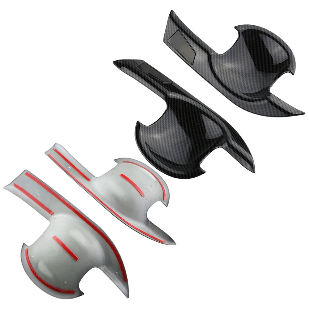 Carbon Fiber Car Door Handle Bowl Cover Trim Frame for Toyota Avanza Premio Veloz Cross 2022 2023 2024 Door Handle Stickers 5
