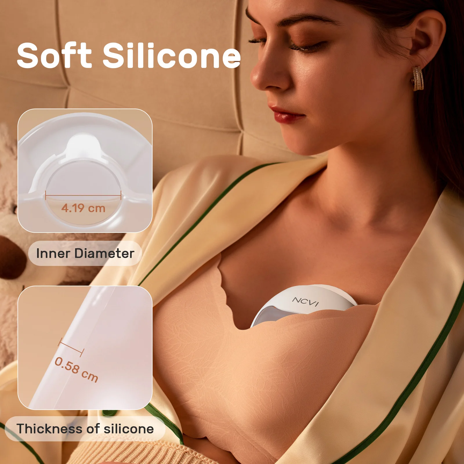 NCVI Breast Milk Collector, Milk Catcher, Breast Shells Protect Sore Nipples for Breastfeeding, Reusable Breastmilk Saver 3