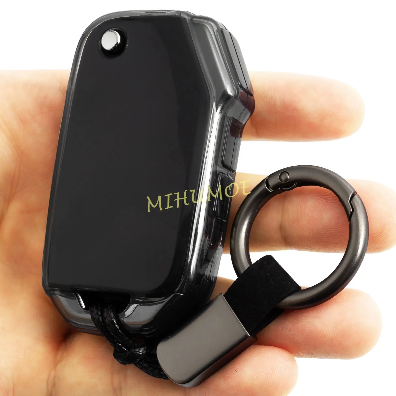 Sleek Transparent Car Key Fob Case with Keychain Protector