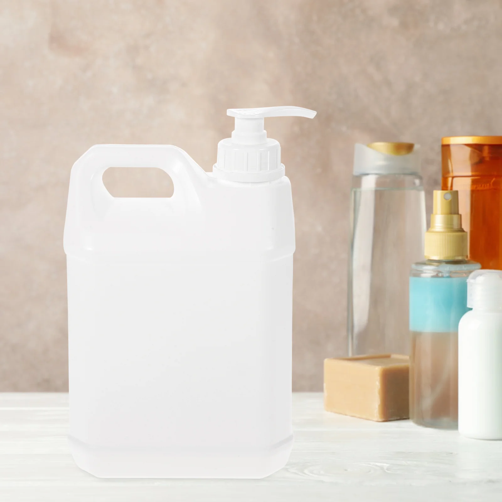 2 5L Water Jug Dispenser Pump Bottle With Cosmetics Holders Soap Container Chemical