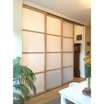 Schermo divisorio giapponese scorrevole moderno personalizzato in legno massello Porta Shoji Camera da letto in vetro Design grafico Interno GEORGIA 3 anni 1