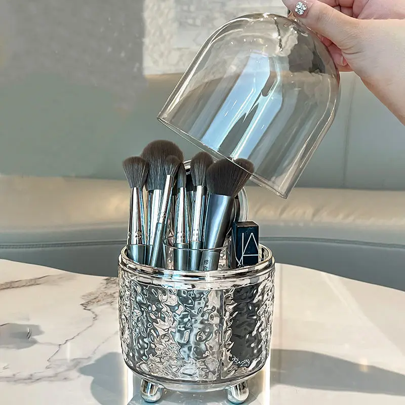 Light Luxury Makeup Brush Clear Storage Box Home Bedroom Dustproof with Cover Lipstick Perfume Makeup Brush Clutter Organizer 2