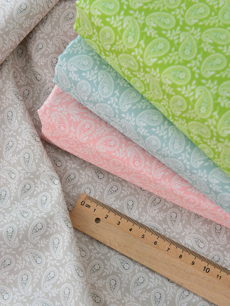Small Paisley Pattern Jade cashew Pure cotton Fabric Handmade DIY ...
