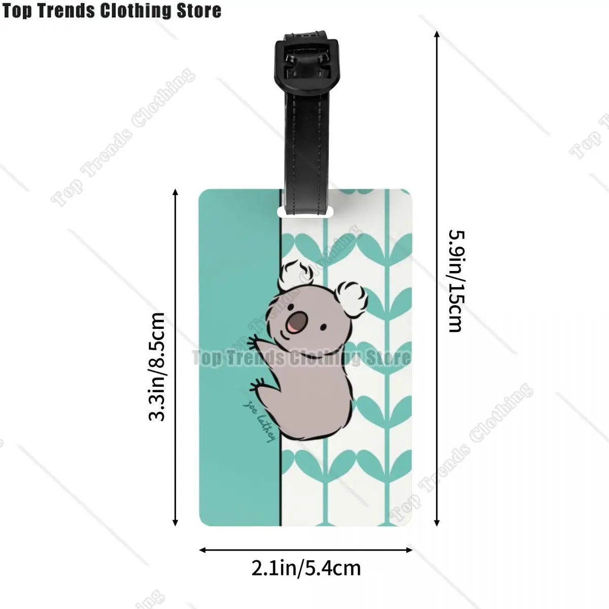 Kawaii Clinging Koala Bear Luggage Tag With Name Card Privacy Cover ID Label for Travel Bag Suitcase