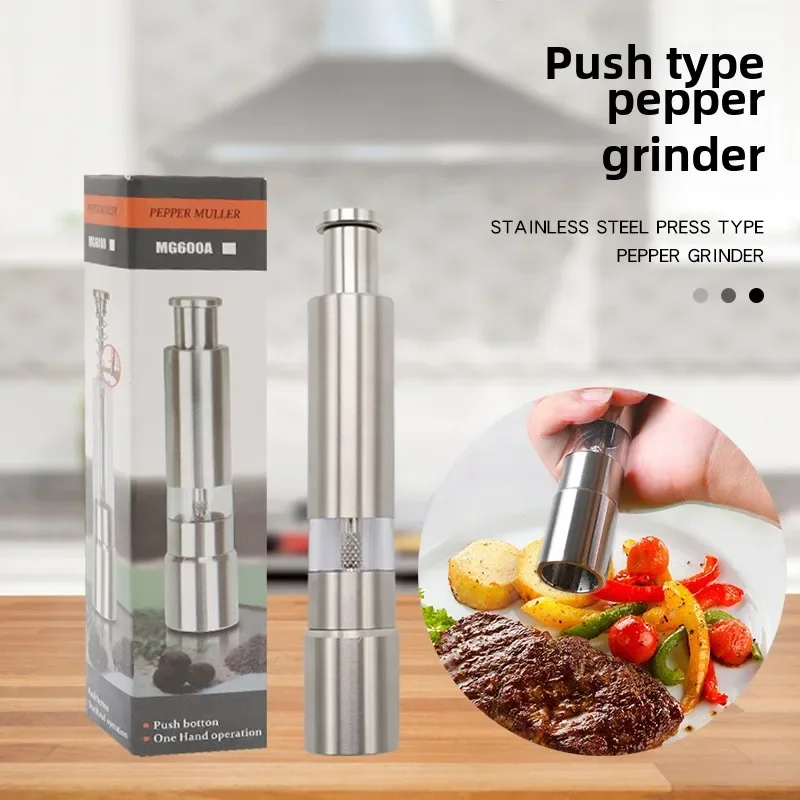 Stainless steel electric spice pepper coarse salt mini small grinding manual grinder manual seasoning bottle