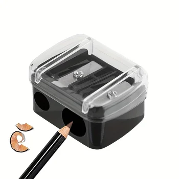 Temperamatite per trucco rossetto di precisione a doppio foro, adatto per matita per sopracciglia, matita per labbra, eyeliner, materiale scolastico regalo