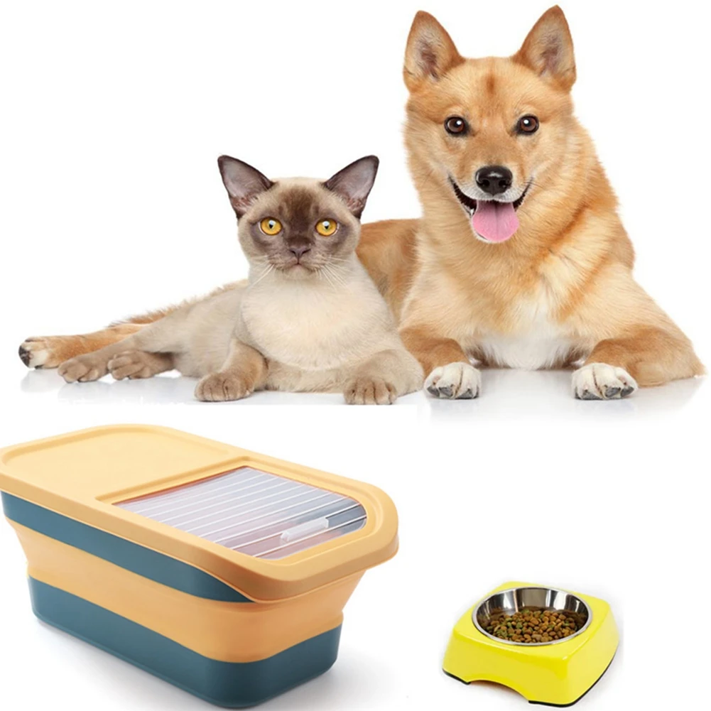 Cat Dog Food Storage Container Moisture-proof Split Design Easy to Disassemble Large Capacity Folding Sealed  Pet Food Container