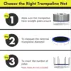 6/8/10FT Trampoline Replacement Safety Net Weather-Resistant Protection Net with Double-Headed Zipper for Kid Outdoor Sports 3