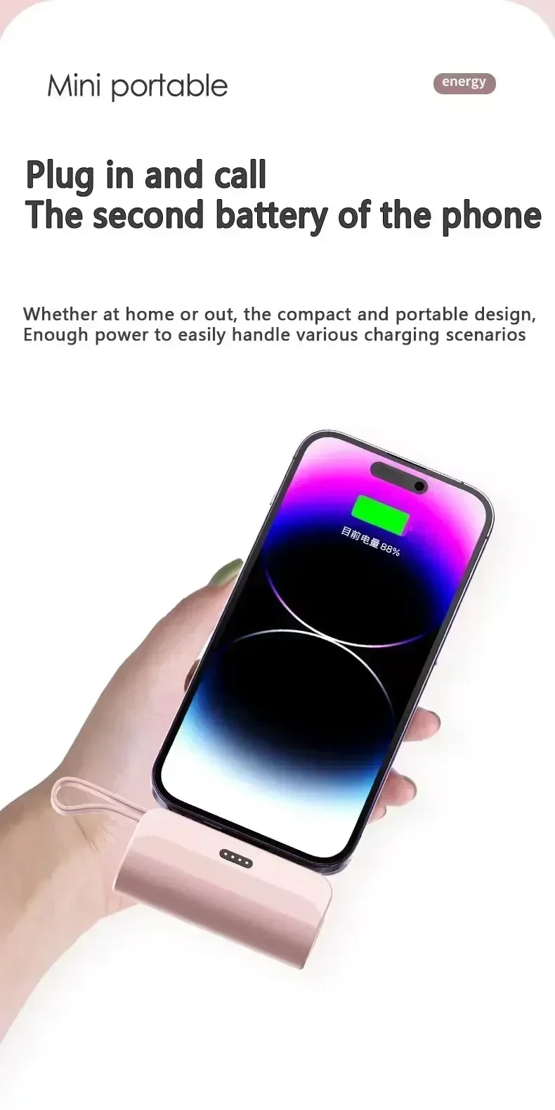 30000mAh Mini Portable Power Bank External Battery Plug Play Power Bank Type C Fast Effective Charger for IPhone Samsung Huawei