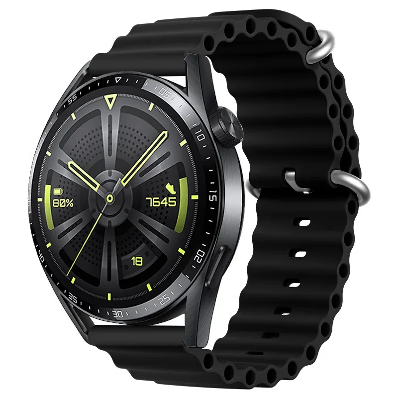 Silicone Ocean Strap - 20mm/22mm Size Adjustable Fitness Watch Band Bracelet