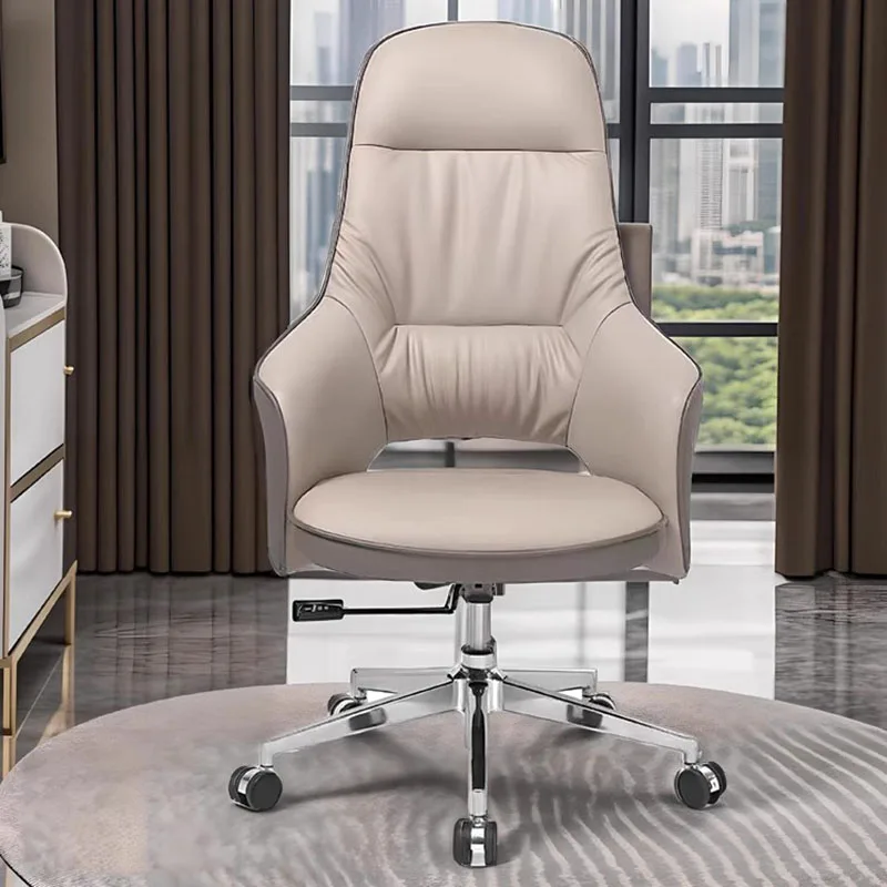 Leather Swivel Office Chair Simple Designer Free Shipping Executive Comfy Computer Chair Accent Cadeira Gamer Luxury Furniture