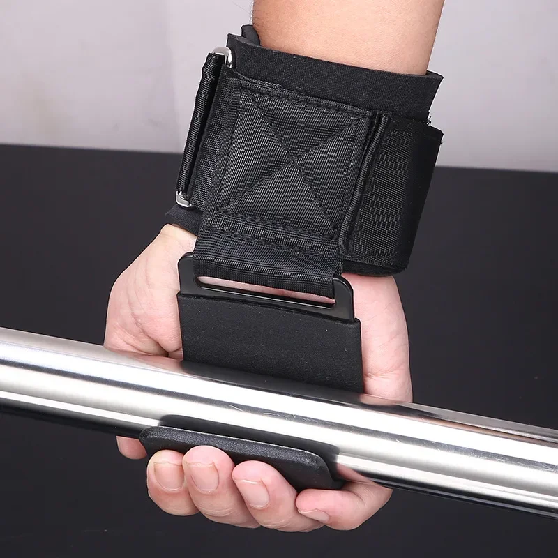 1PC Weight Lifting Hooks Hand-Bar Wrist Straps Gym Fitness Hook Weight Strap Pull-Ups Power Lifting Gloves For Weight Training 3