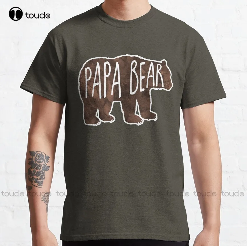 

Классическая мужская футболка Papa Bear, повседневные модные дизайнерские футболки с коротким рукавом, топы, хипстерская одежда, сделай свой дизайн