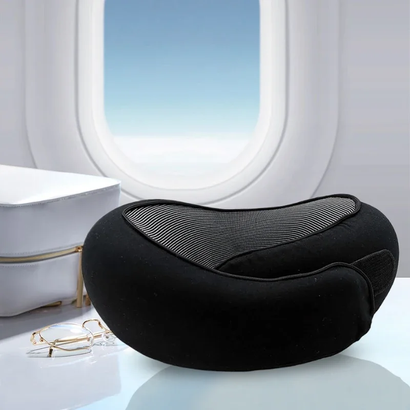 Neck Pillow Memory Foam Travel Pillow Soft Chin Support 360-Degree Head Support for Home Airplanes Car