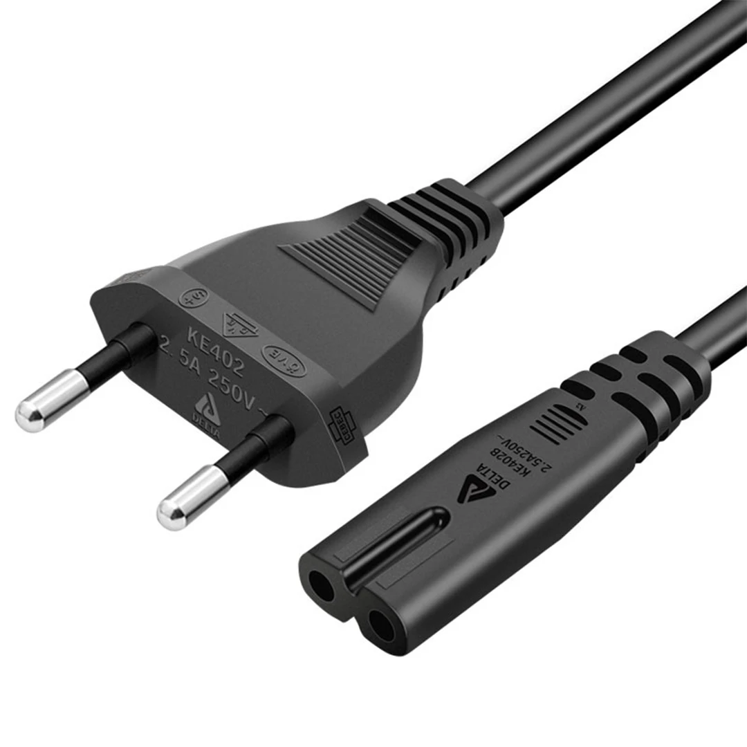 Power Cable European standard 8-tail universal interface pure copper two-core for audio/LCD/printer/power adapter equipment