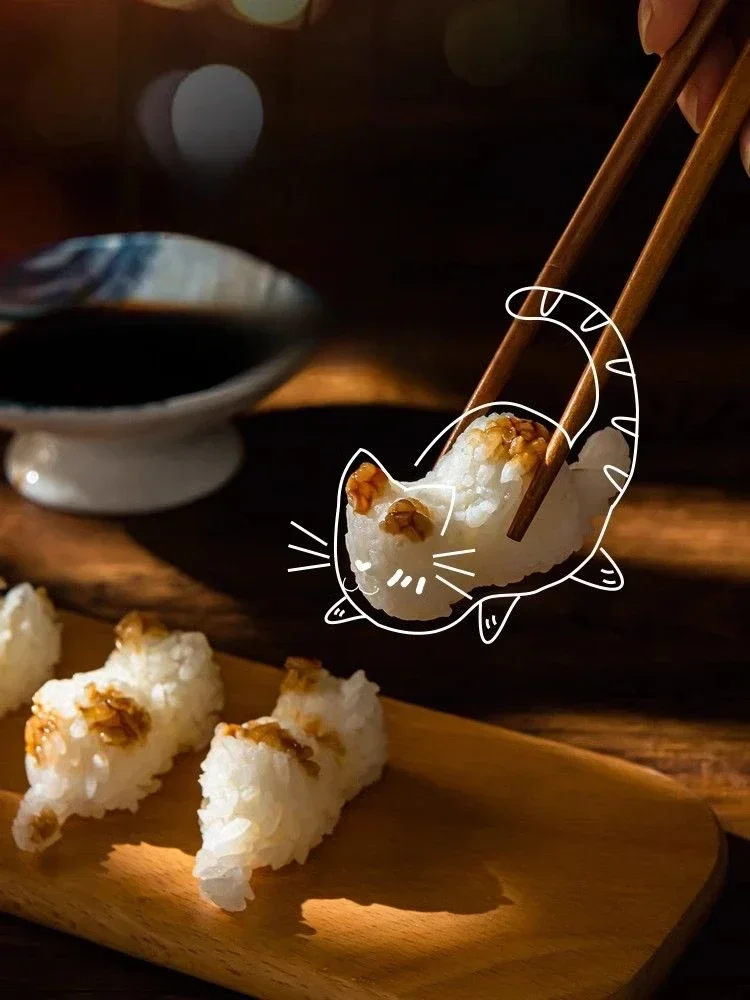 Rice Ball Mold Japan imported Rice Ball Mold sushi mold onigiri mold sushi maker rice ball mold sushi tools cat rice ball mold baby eating utensils household plastic sushi molds complementary food rice mold machine