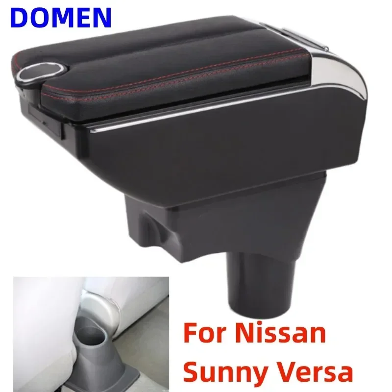 

Новинка для Nissan Sunny, Versa коробка с двойным открытым подлокотником оригинальная фабричная отдельная коробка для центрального подлокотника модифицированные детали USB зарядка