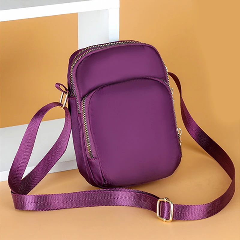 Multi Layer Mobile Phone Bag Mini Nylon Crossbody Bag Lightweight Armband Bag For Outdoor Sport Running