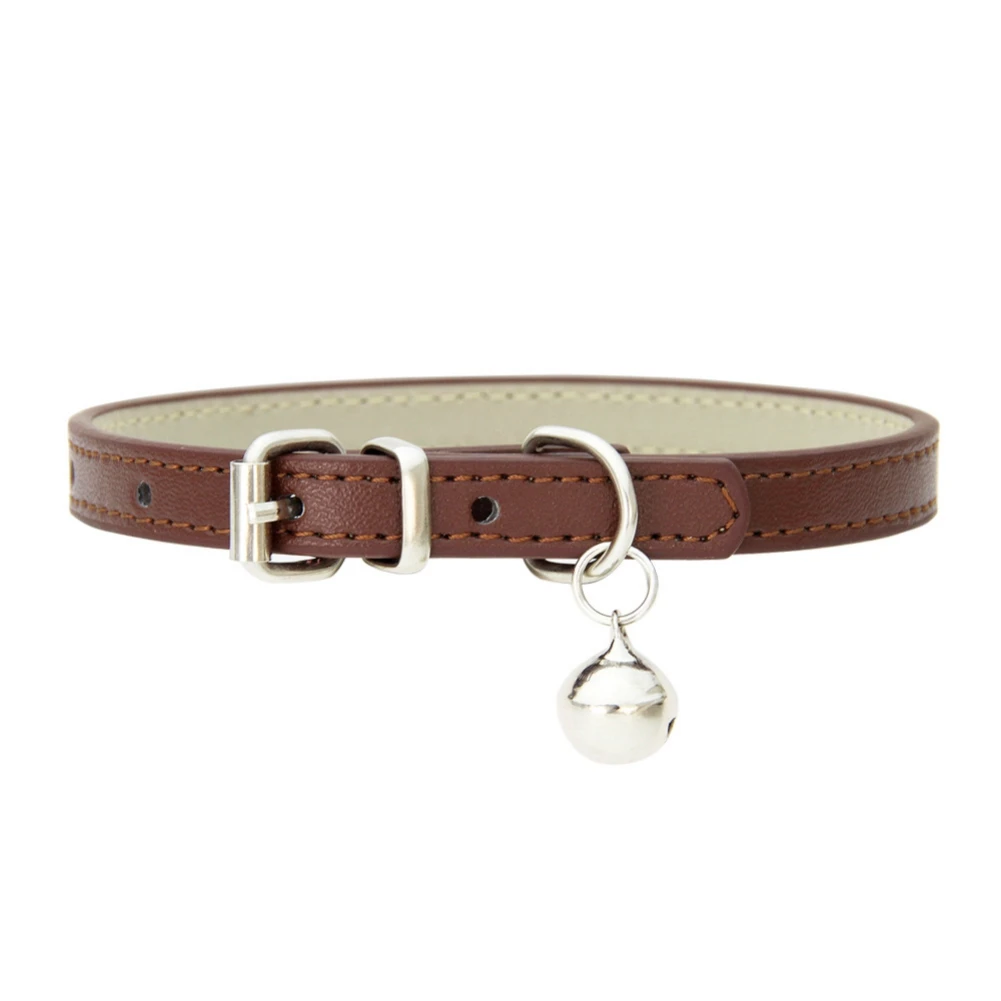 Pu Leather Japanese Bell Cat Collar High Quality Soft Leather Pet Traction Skin Friendly Puppy Collars Outdoor Kitten Supplies 4