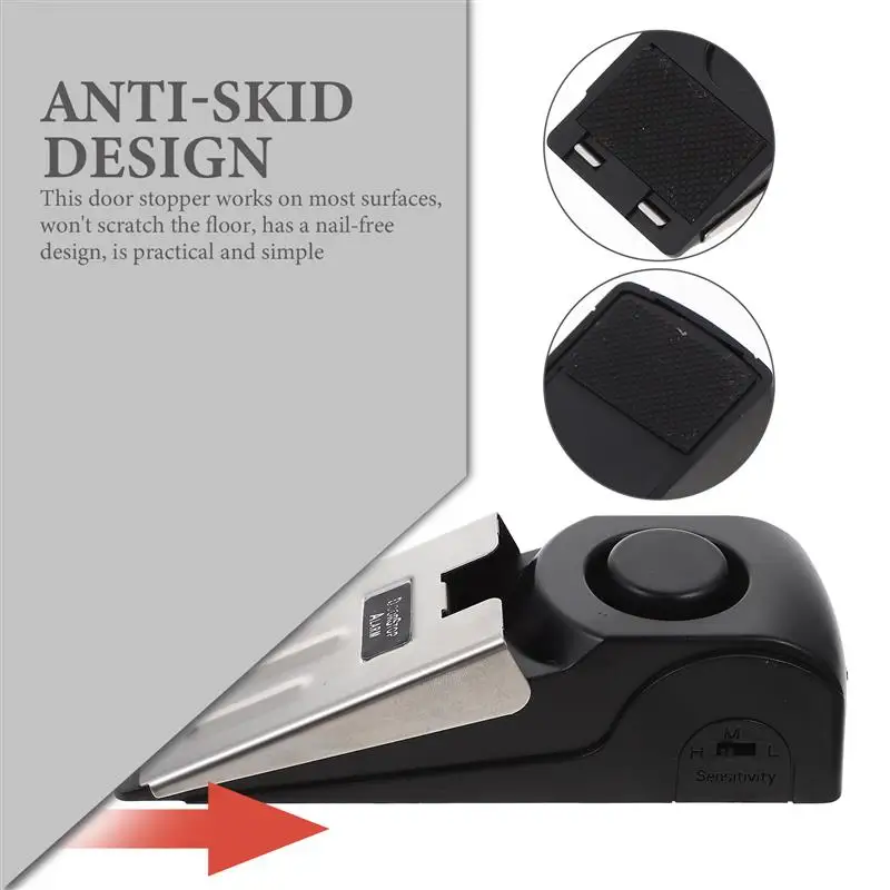 Door Stop Alarm Portable Door Stopper With Security Wedge Stopper Press Type Anti-Theft Household