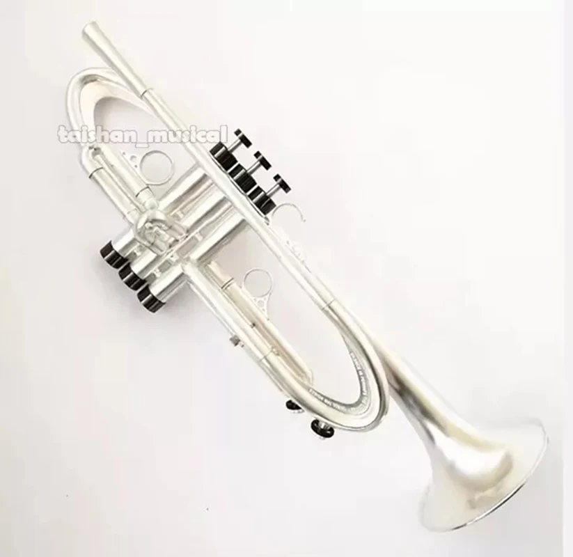 Latest Aerodynamics Heavy Trumpet Brushed silver professional Horn W/luxur case