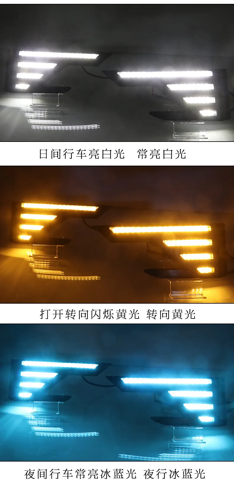 Car LED DRL Daytime Running Light for Geely Atlas PRO Proton X50 2019 2020 2021 with Yellow Turn Signal Light Fog Lamp Cover detail image 5