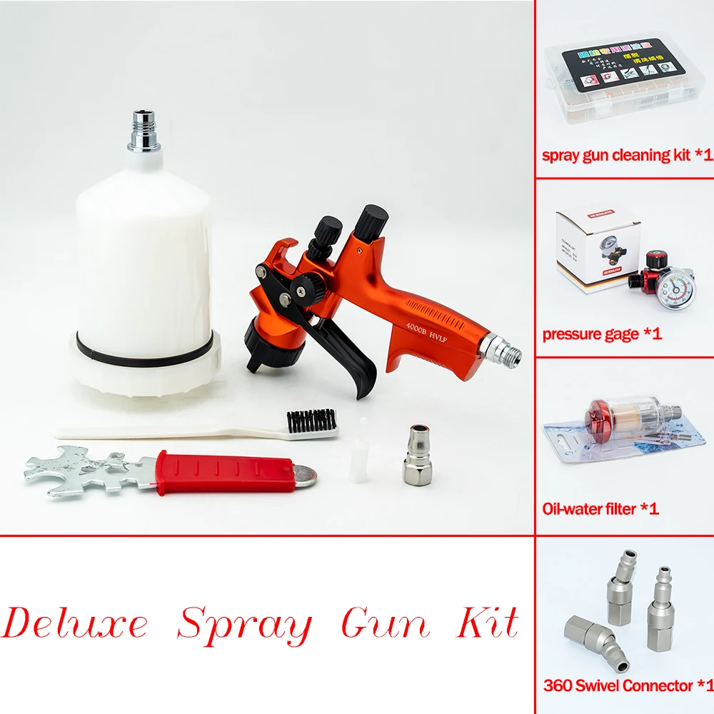 High Quality 4000B HVLP Spray Gun 1.3mm Stainless Steel Nozzle Atomization Professional Sprayer Paint Airbrush For Car Painting 6