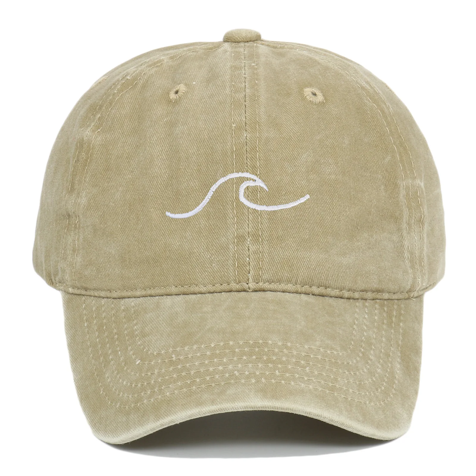 Neue modische Ripple Wave bestickte wassergewaschene Baseballmütze Outdoor Freizeit Sonnenschutzhut – Detail 8