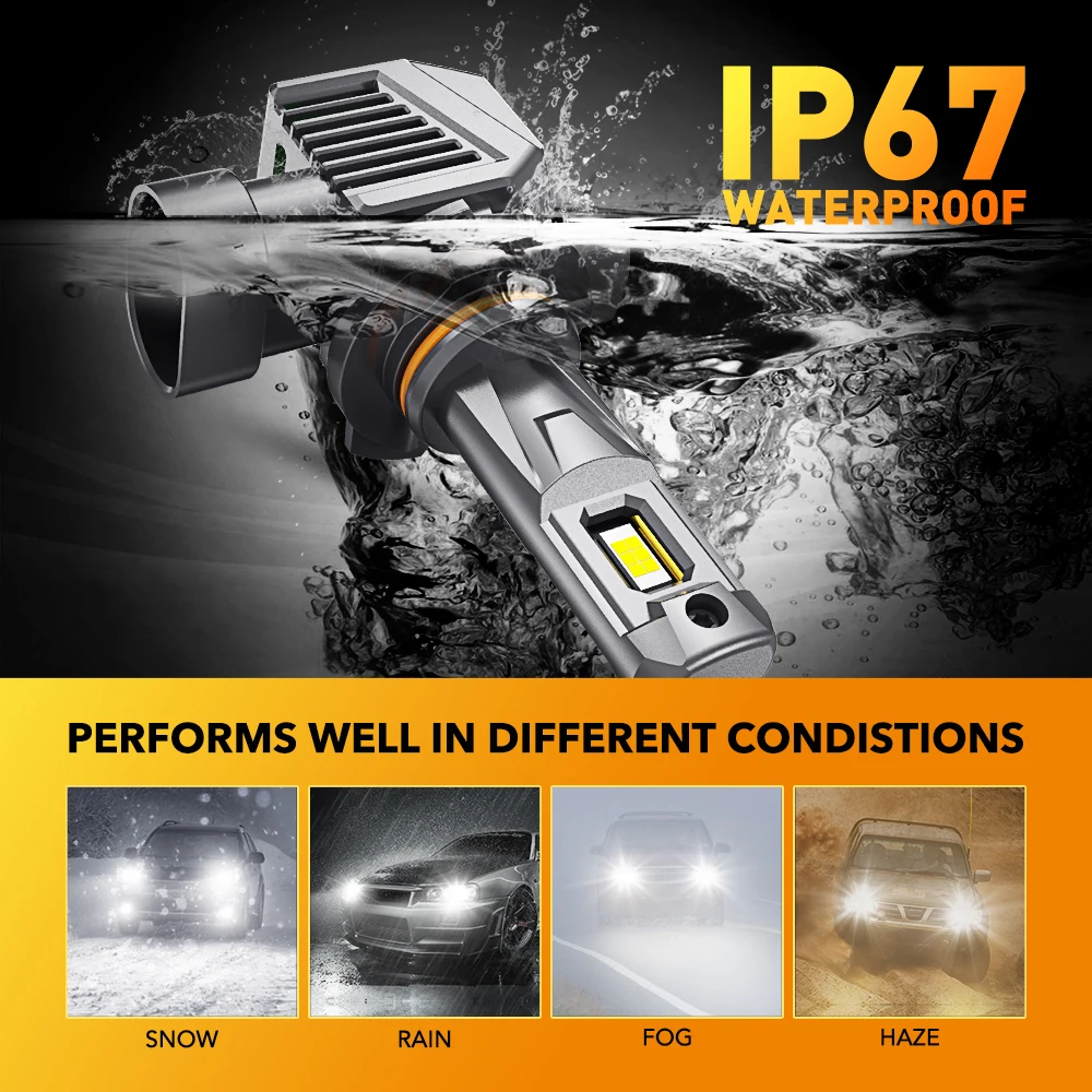 2Pcs Canbus 9012 HIR2 LED Car Headlight 22000LM 120W Error Free Toyota CHR RAV4 Corolla Hybrid Auris Aygo Avensis IQ Bulb
