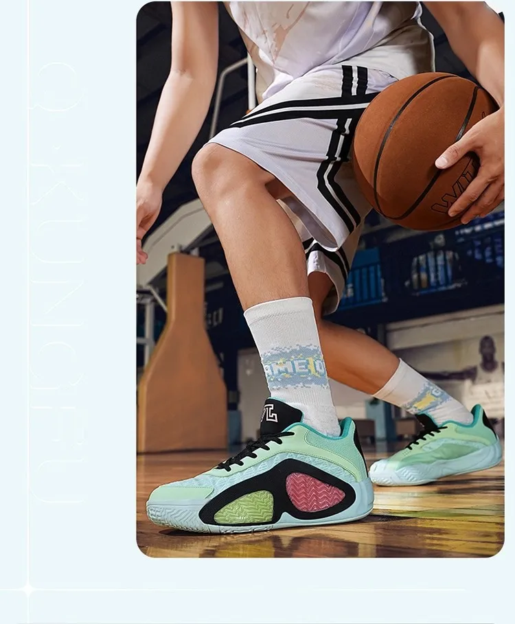 Marca clássica confortável antiderrapante tênis de basquete de cano baixo, tênis de basquete de ginástica, tênis de treinamento de basquete wearable