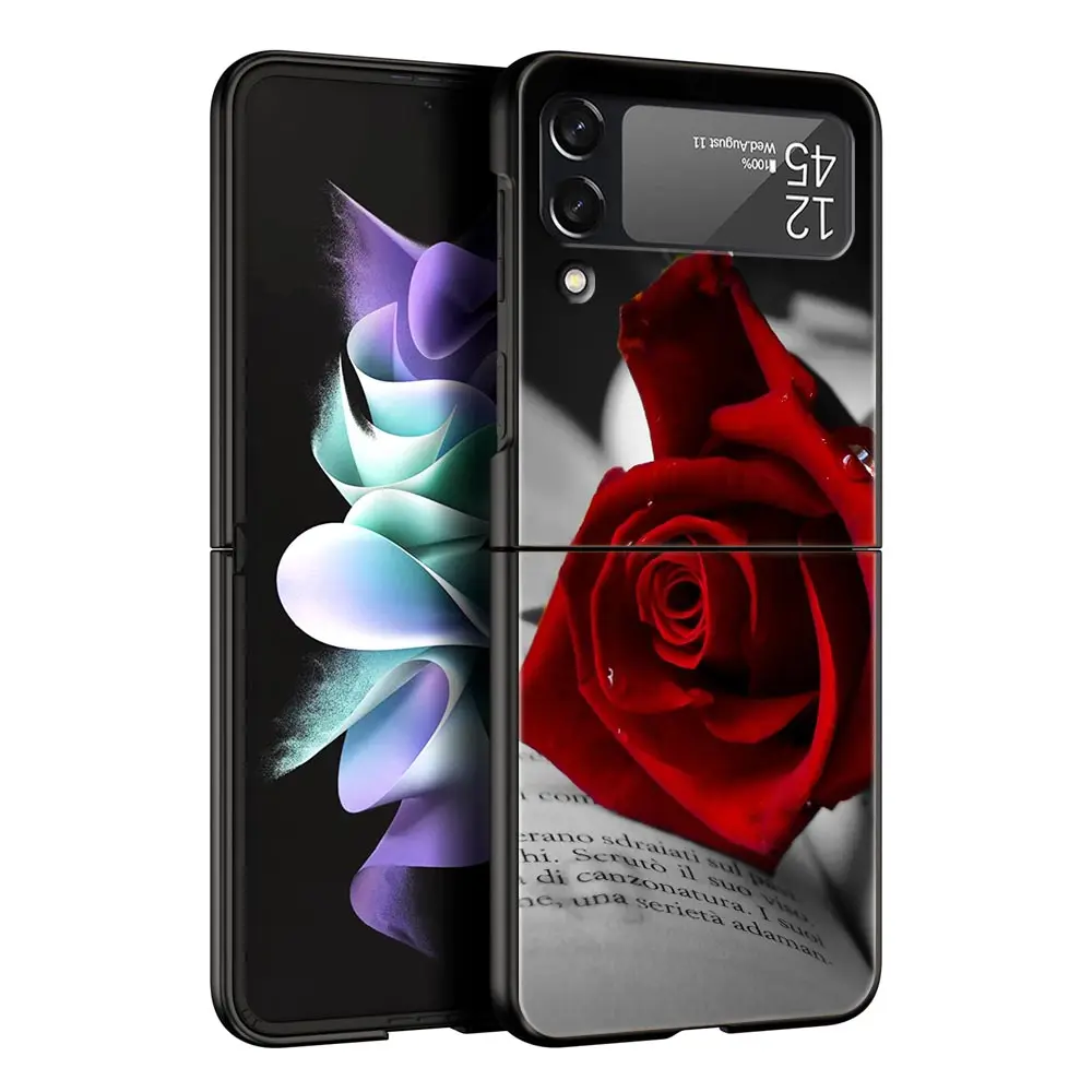 Elegant Red Roses Fashion Phone Case - Stylish Hard Folding Cover