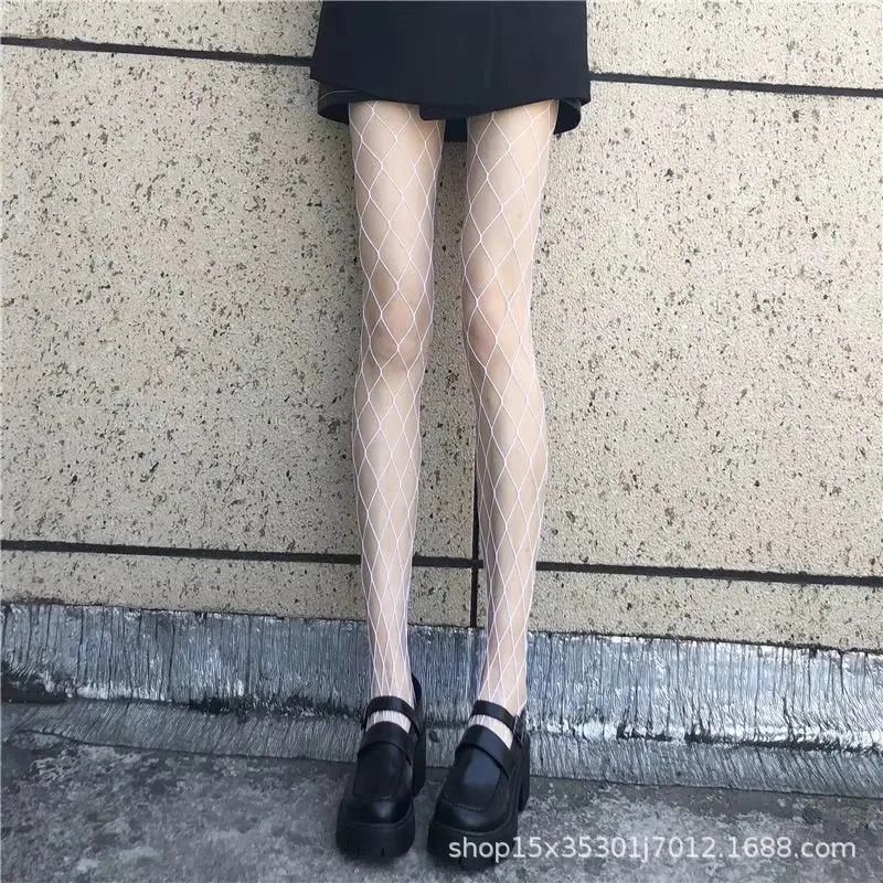 Fishnet Stockings Acrylic Hollow Out Sexy Girl Nightclub pantyhose Black White Socks Fashion Fish Net Stockings