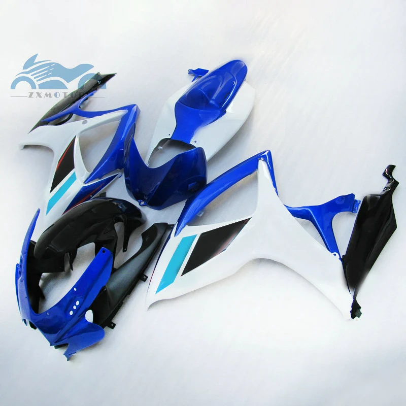 

Customized Injection Fairing for SUZUKI 06 07 K6 GSXR 600 750 sport fairings kit GSX R750 2006 2007 GSXR600 white blue bodywork