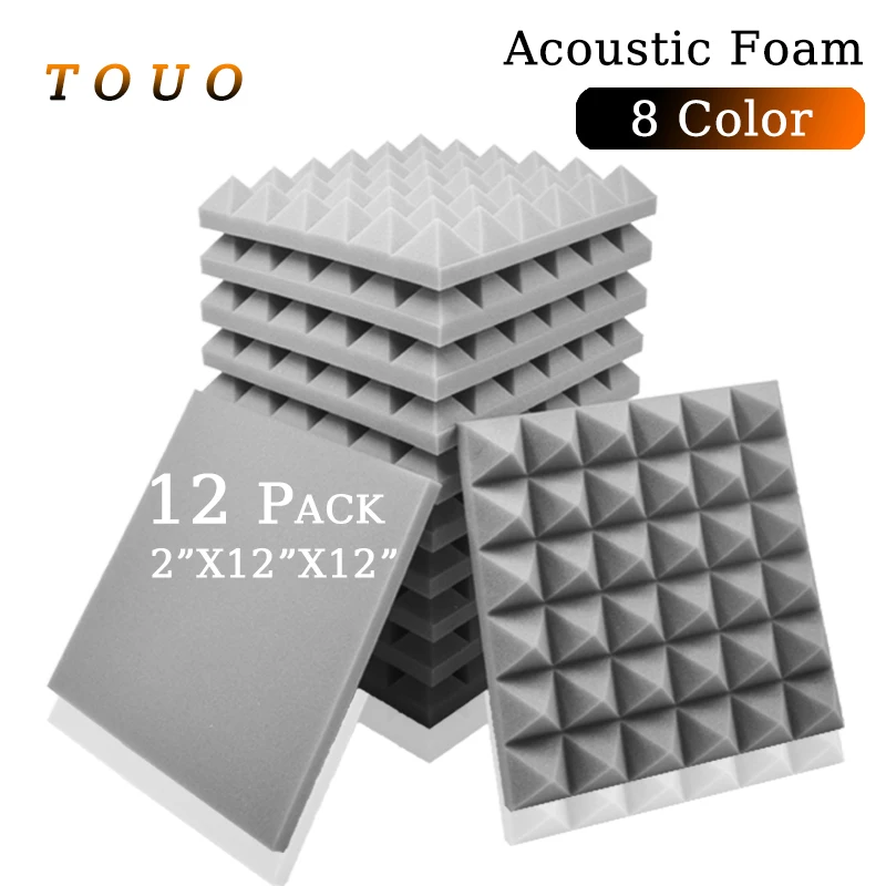 

Звукоизоляционные пенопластовые изоляционные панели TOUO для домашней студии, звукопоглощающие панели, барабанная комната, акустическая обработка, 12 шт.