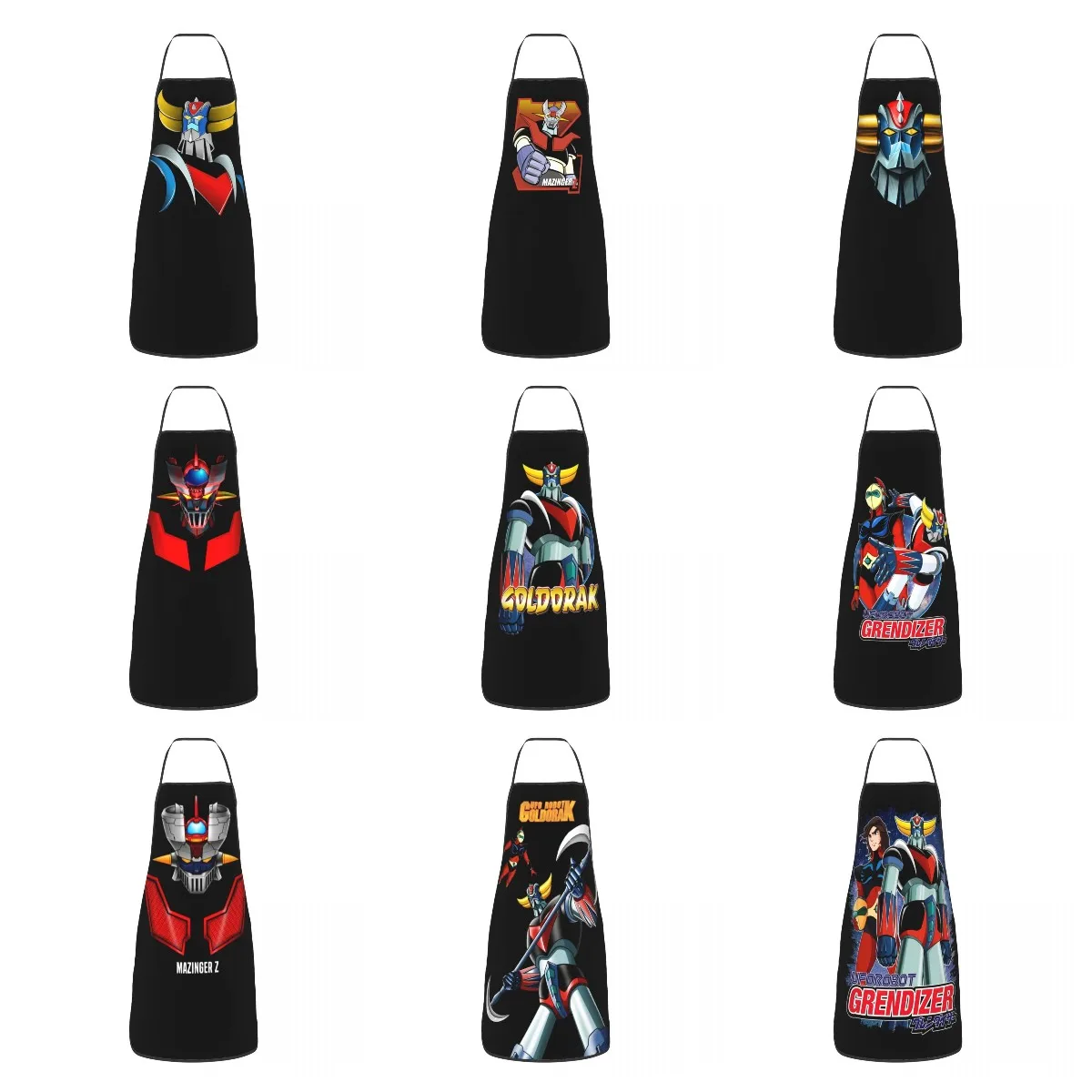 

Унисекс, фартук Goldorak grenнагрудник, фартук для взрослых, женщин, мужчин, шеф-повара, кухня для кухни, приготовление пищи, аниме, НЛО, робот, Картина золотой