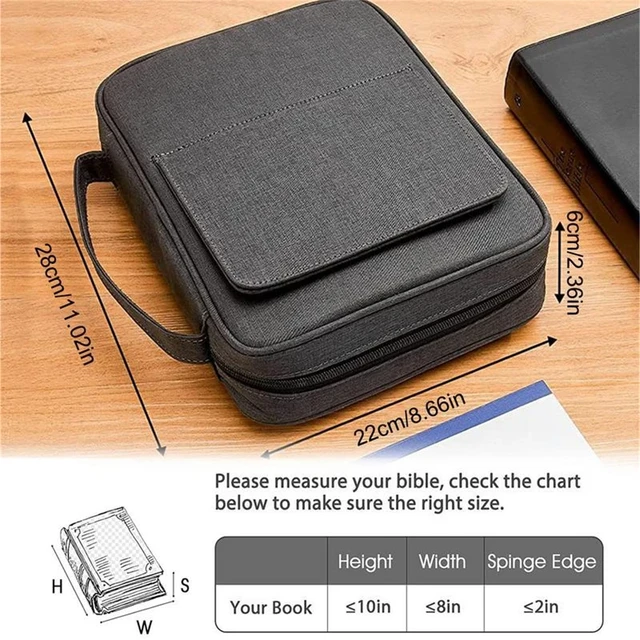 Biblia Borító Férfiak Számára Nők Vízálló Könyvállvány Tervezési Utazási Hordozó Tok Szervező Zsebek Fogantyúval És Cipzárral - Image 5