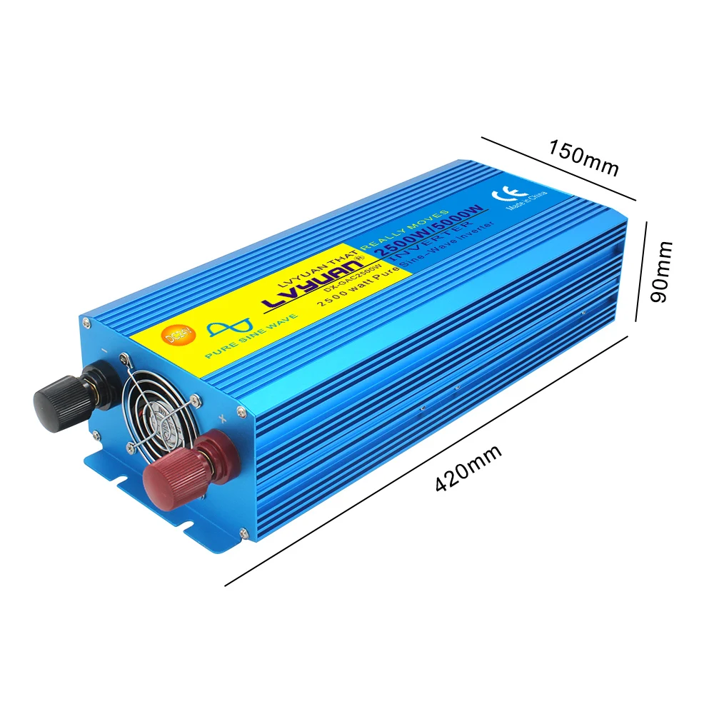 6kw Lvyuan Pure Sine Wave Inverter DC24V/12V to AC220V Power Transformer Adapter Motor Home Converter