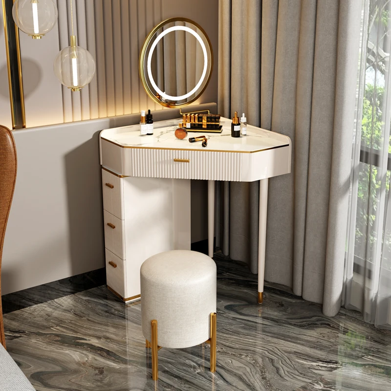 

Bedroom Luxury Dressing Table Nordic Modern Girls Makeup Dressing Table Organizers Storage Tocador Maquillaje Home Furniture
