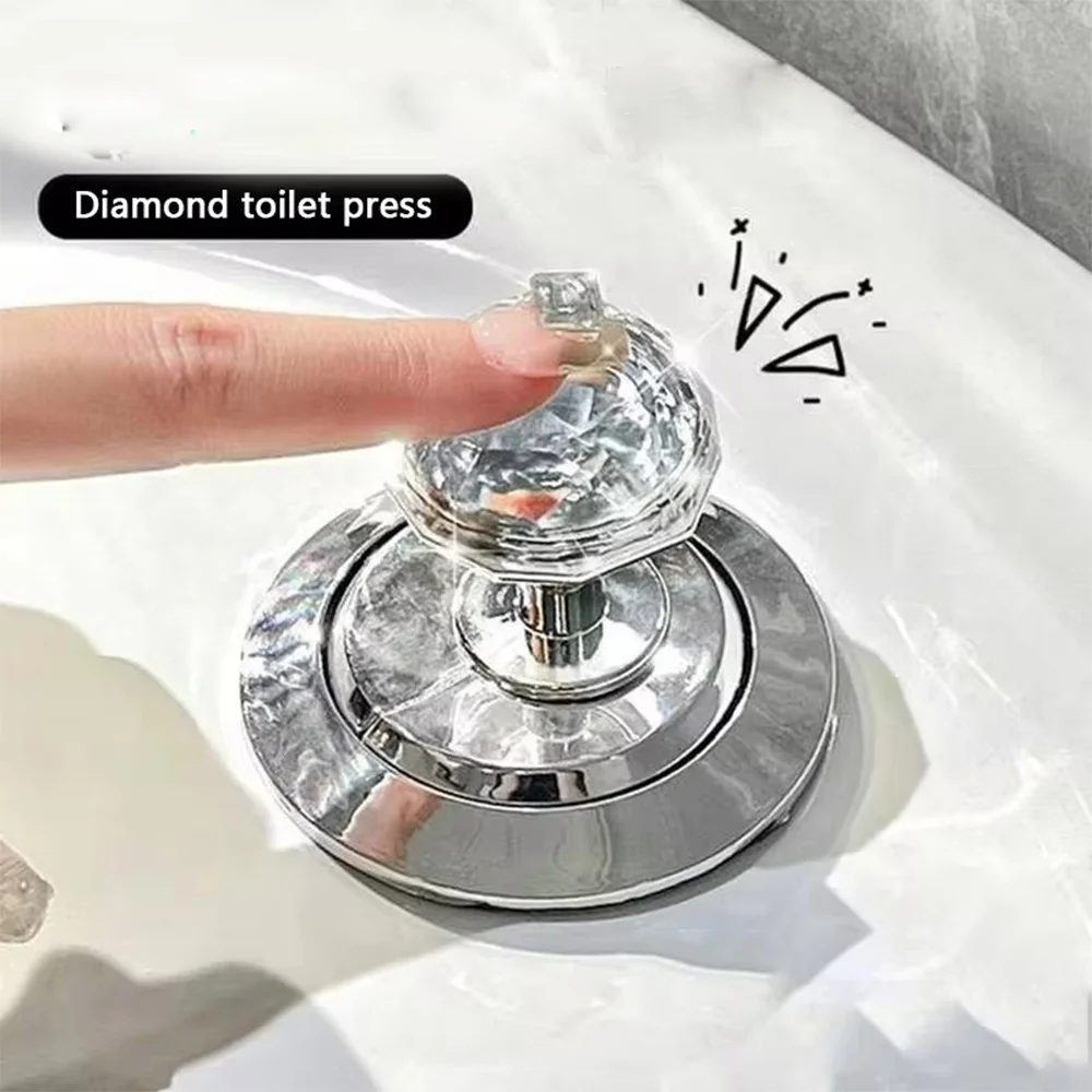 Diamond Toilet Press Button Long Nail Protector Press Tank Push Switch Toilet Bath Room Water Flush Button Drawer Handle push button switch toilet flush button toilet water tank valve